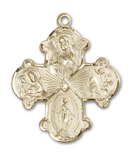 Load image into Gallery viewer, 4-Way Cross Custom Pendant - Yellow Gold