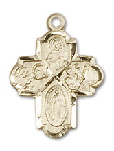 Load image into Gallery viewer, 4-Way Cross Custom Pendant - Yellow Gold