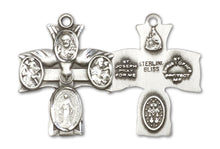 Load image into Gallery viewer, 4-Way Cross Custom Pendant - Sterling Silver