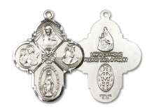 Load image into Gallery viewer, 4-Way Cross Custom Pendant - Sterling Silver