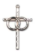 Load image into Gallery viewer, Wedding Rings Cross Custom Pendant - Sterling Silver
