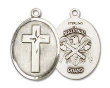 Load image into Gallery viewer, Cross / National Guard Custom Pendant - Sterling Silver