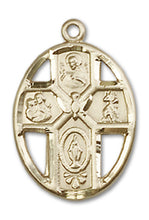 Load image into Gallery viewer, 5-Way Cross / Holy Spirit Custom Pendant - Yellow Gold