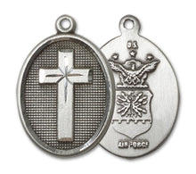 Load image into Gallery viewer, Cross / Air Force Custom Pendant - Sterling Silver