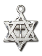 Load image into Gallery viewer, Star Of David W/ Cross Custom Pendant - Sterling Silver