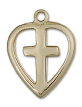Load image into Gallery viewer, Heart / Cross Custom Pendant - Yellow Gold