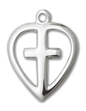 Load image into Gallery viewer, Heart / Cross Custom Pendant - Sterling Silver
