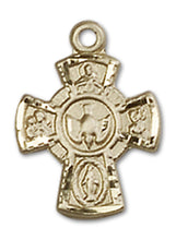 Load image into Gallery viewer, 5-Way Cross Custom Pendant - Yellow Gold