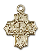 Load image into Gallery viewer, 5-Way Cross Custom Pendant - Yellow Gold