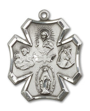 Load image into Gallery viewer, 4-Way Cross Custom Pendant - Sterling Silver