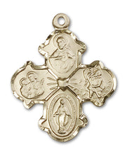 Load image into Gallery viewer, 4-Way Cross Custom Pendant - Yellow Gold