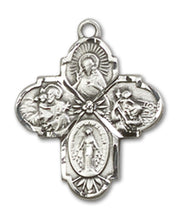 Load image into Gallery viewer, 4-Way Cross Custom Pendant - Sterling Silver
