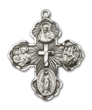 Load image into Gallery viewer, 5-Way Cross Custom Pendant - Sterling Silver