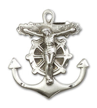 Load image into Gallery viewer, Anchor Crucifix Custom Pendant - Sterling Silver
