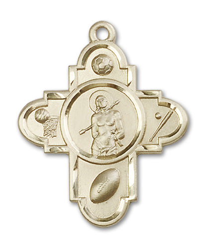 Sports 5-Way Cross / St Sebastian Custom Pendant in Sterling Silver ...