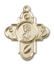 Load image into Gallery viewer, Sports 5-Way Cross / St Christopher Custom Pendant - Yellow Gold