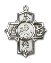 Load image into Gallery viewer, 5-Way Cross / Firefighter Custom Pendant - Sterling Silver