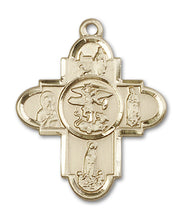 Load image into Gallery viewer, Our Lady 5-Way Cross Custom Pendant - Yellow Gold