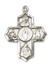 Load image into Gallery viewer, 5-Way Cross  O/L Of Guadalupe Custom Pendant - Sterling Silver