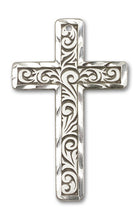 Load image into Gallery viewer, Knurled Cross Custom Pendant - Sterling Silver