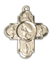 Load image into Gallery viewer, 5-Way Cross / Football Custom Pendant - Yellow Gold