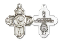 Load image into Gallery viewer, 5-Way Cross / Soccer Custom Pendant - Sterling Silver