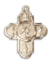 Load image into Gallery viewer, 5-Way Cross Swimming Custom Pendant - Yellow Gold