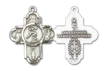 Load image into Gallery viewer, 5-Way Cross Swimming Custom Pendant - Sterling Silver