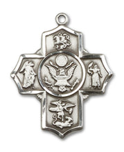 Load image into Gallery viewer, 5-Way Cross / Army Custom Pendant - Sterling Silver