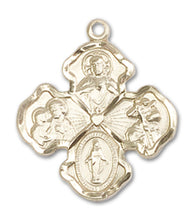 Load image into Gallery viewer, 4-Way Cross Custom Pendant - Yellow Gold