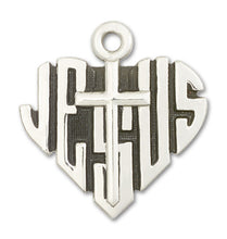 Load image into Gallery viewer, Heart Of Jesus / Cross Custom Pendant - Sterling Silver
