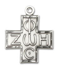 Load image into Gallery viewer, Light & Life Cross Custom Pendant - Sterling Silver