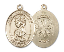 Load image into Gallery viewer, St. Christopher / Nat'l Guard Custom Medal - Yellow Gold