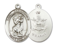 Load image into Gallery viewer, St. Christopher / Army Custom Medal - Sterling Silver