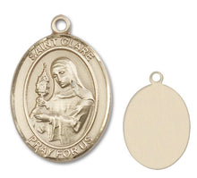 Load image into Gallery viewer, St. Clare of Assisi Custom Medal - Yellow Gold