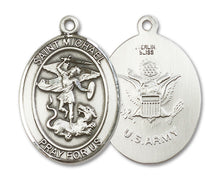 Load image into Gallery viewer, St. Michael the Archangel / Army Custom Medal - Sterling Silver