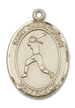 Load image into Gallery viewer, St. Christopher / Softball Custom Medal - Yellow Gold