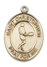 Load image into Gallery viewer, St. Christopher / Tennis Custom Medal - Yellow Gold
