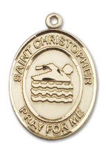 Load image into Gallery viewer, St. Christopher / Swimming Custom Medal - Yellow Gold
