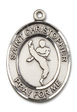 Load image into Gallery viewer, St. Christopher / Martial Arts Custom Medal - Sterling Silver