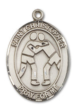 Load image into Gallery viewer, St. Christopher / Wrestling Custom Medal - Sterling Silver