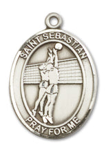 Load image into Gallery viewer, St. Sebastian / Volleyball Custom Medal - Sterling Silver