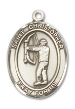 Load image into Gallery viewer, St. Christopher / Archery Custom Medal - Sterling Silver