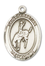 Load image into Gallery viewer, St. Sebastian / Rodeo Custom Medal - Sterling Silver