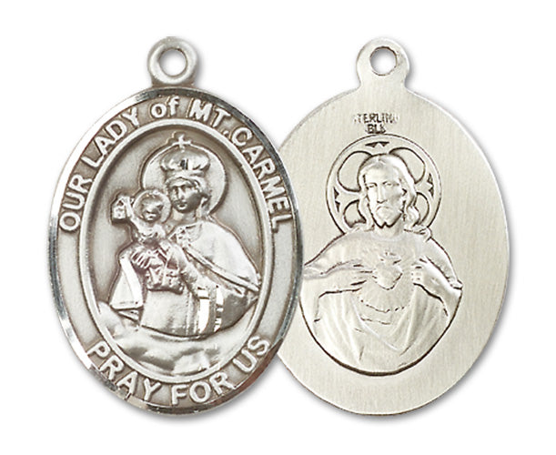 Our Lady of Mount Carmel Custom Medal in Sterling Silver, 14kt Yello ...