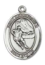 Load image into Gallery viewer, St. Christopher / Hockey Custom Medal - Sterling Silver