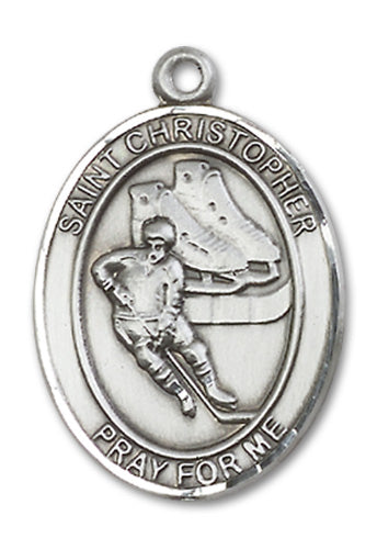 St. Christopher / Hockey Custom Medal in Sterling Silver, 14kt Yello ...