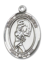 Load image into Gallery viewer, St. Christopher / Softball Custom Medal - Sterling Silver