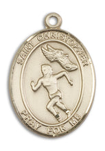 Load image into Gallery viewer, St. Christopher / Track & Field Custom Medal - Yellow Gold