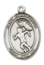 Load image into Gallery viewer, St. Christopher / Track & Field Custom Medal - Sterling Silver